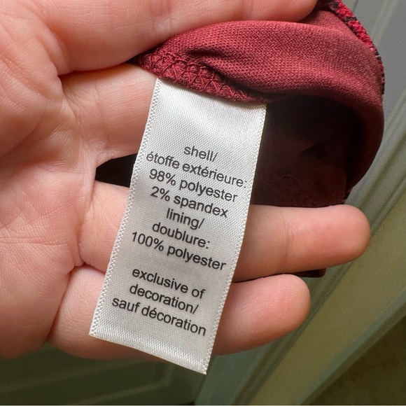 NWT Maurices Red Floral Scoop Neck Long Sleeve Shift Dress S - Picture 8 of 10